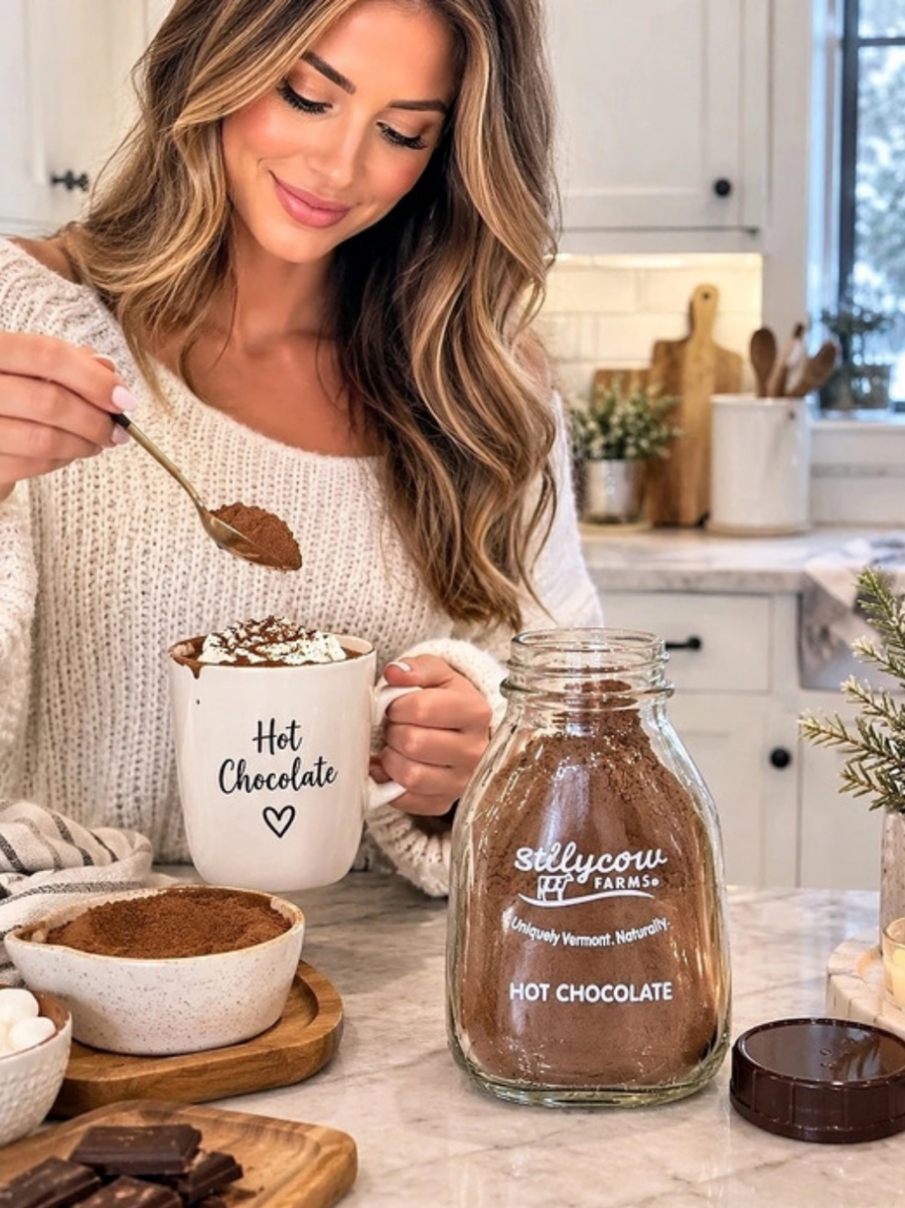 Sillycow Farms Hot Chocolate Glass Milk Bottle Mix Jar